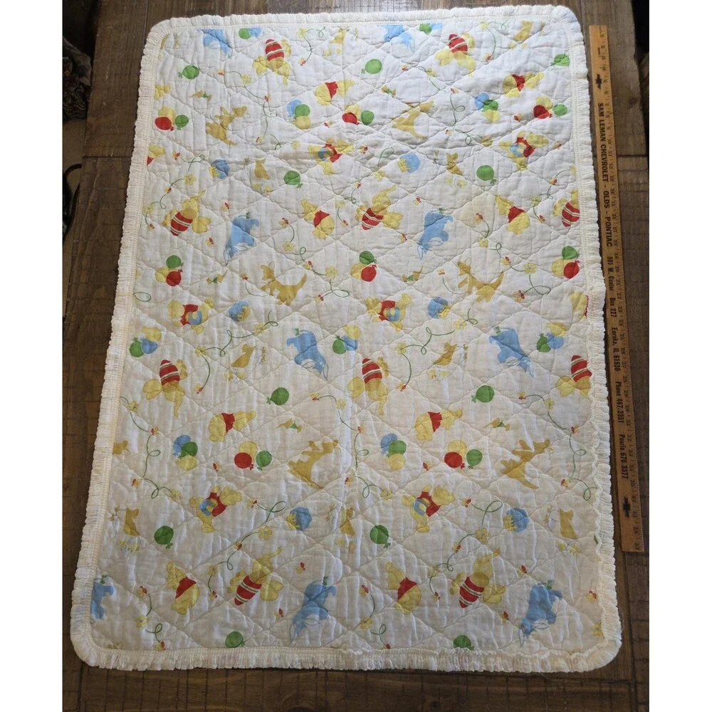 Vintage Winnie The Pooh Bed Crib Blanket